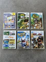 WII VIDEO GAME LOT OF 6 GAMES WII PLAY, NICKTOONS BEN 10